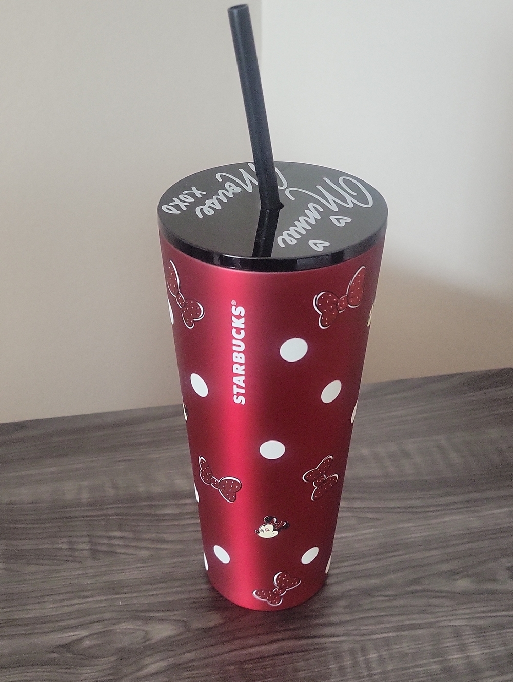 Starbucks Minnie Mouse Red Polka Dot Travel Tumbler
